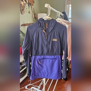 LL Bean blue half zip wind breaker